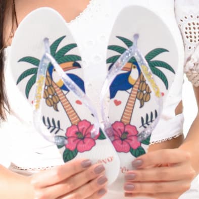 Chinelo Feminino Estampa Tropical 2026 Amorêvo 33 ao 44- Envio Imediato
