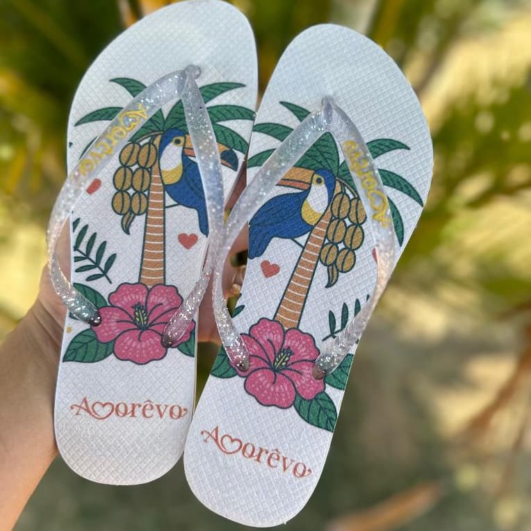 Chinelo Amorevo Feminino Estampado Do 33 ao 42 Super Confortável E Macio Envio Imediato Com Promoção