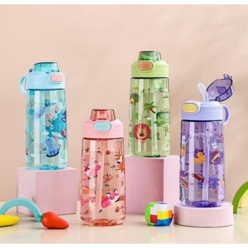 Garrafa infantil de água 500ml plástica crianças escolas parque
