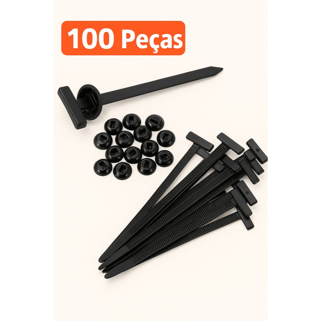 100 Abraçadeira Auto Travante Fivela Fita Plástica Nylon Pret