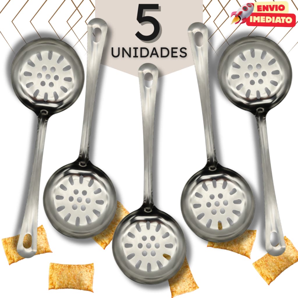 Kit Escumadeira em Inox 25,8 cm - Restaurante Buffet Cozinha