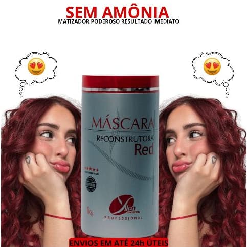 Máscara Matizadora Vermelho cereja Creme Orgânico Marsala Matizador Mantém fios Brilhosos Capilar