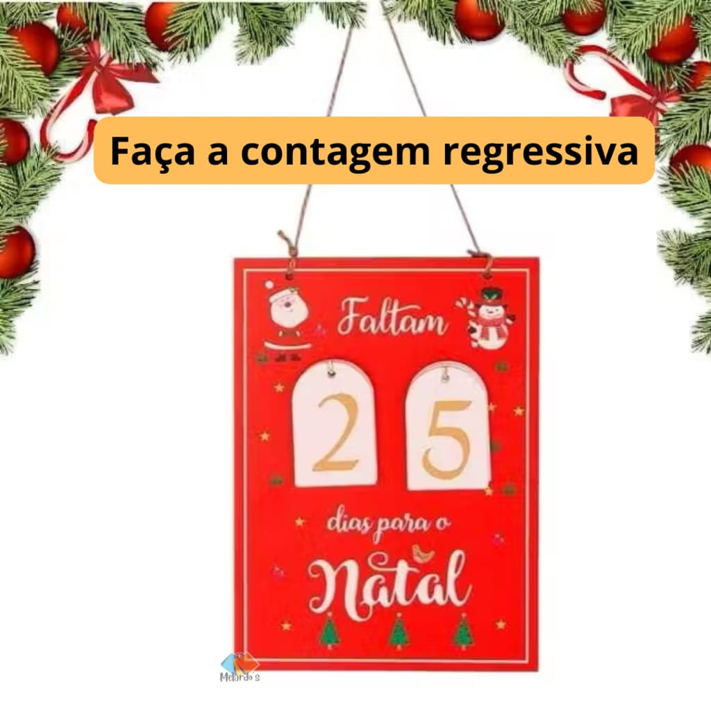 Calendário De Natal Em Madeira Contagem Regressiva Pendente
