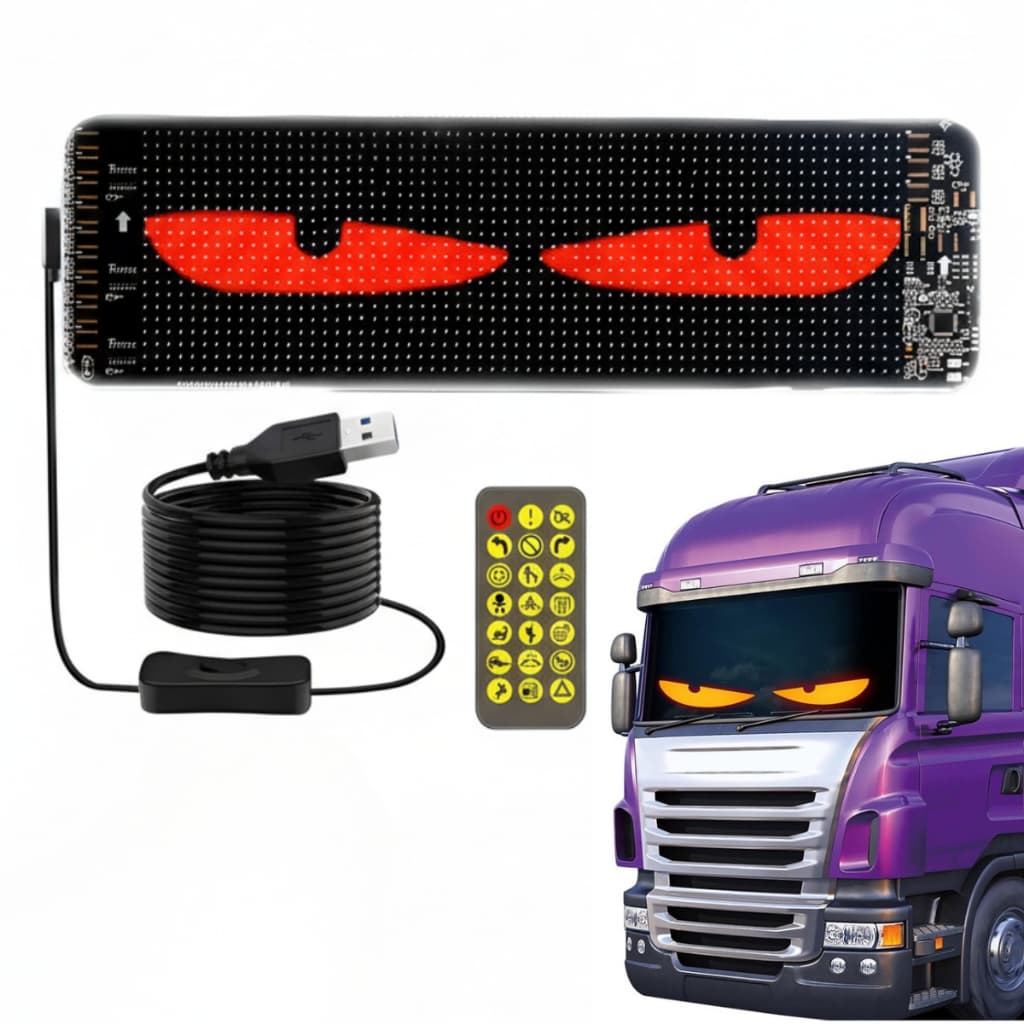 Painel de Led Flexivel 16x96 Luz RGB Tela Olhos Carro Imagens Texto Caminhão Matriz