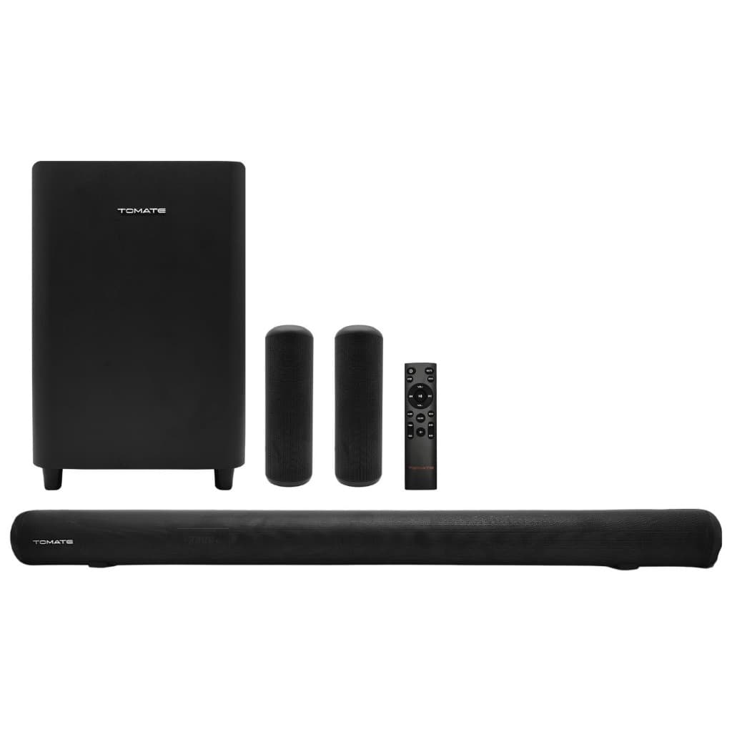 Kit Sound Bar Bluetooth 280W 5.0 HDMI ARC Óptico USB AUX Som Potente para TV Filmes Jogos Home