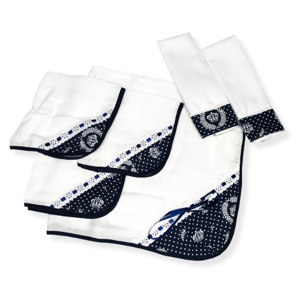 Kit Higiene Bebê 6 Peças Manta Fralda + Fralda Boca + Toalha Ombro Tecido Duplo