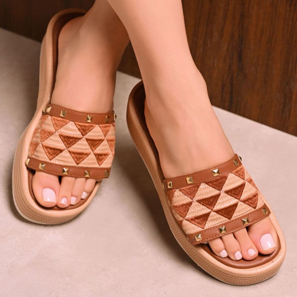 Sandália Tamanco Feminino Flatform Conforto Acabamento Juta