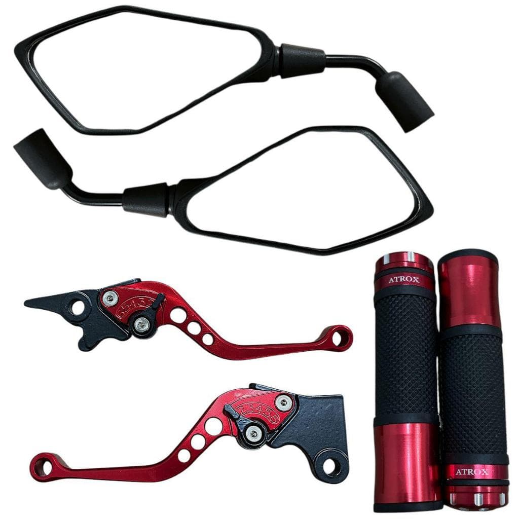 Kit Retrovisor + Manopla + Manete Cg Titan Fan 125/150/160 Cb 250F Freio A Disco
