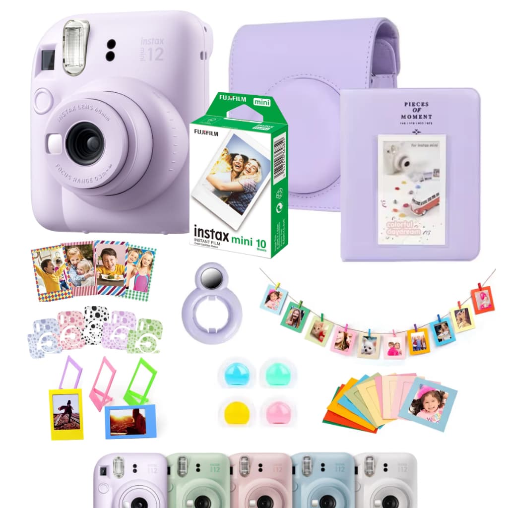 Combo Camera Instax Mini 12 + Kit 8 Acessórios Album Bolsa Filme