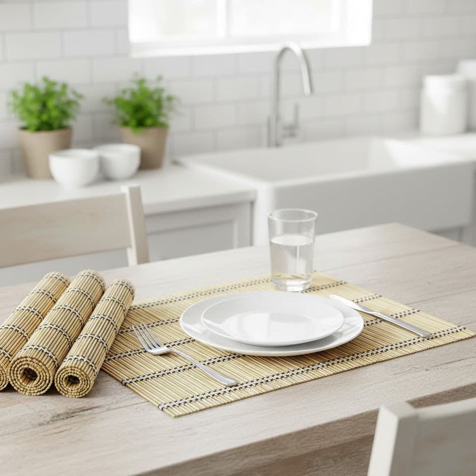 Sousplat De Bambu Jogo Americano Mesa Posta Decoração