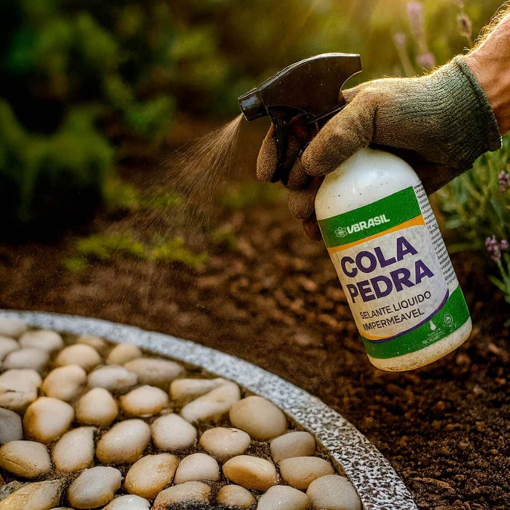 Fixador de Pedras Decorativas 500ml com Borrifador Fácil Aplicação para Jardim e Vasos