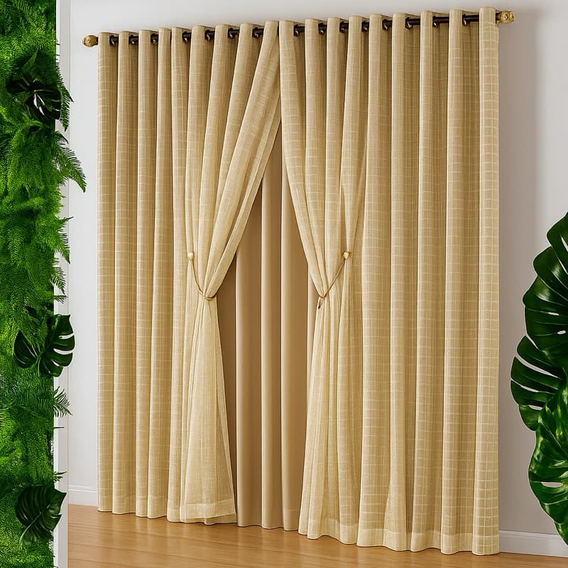 Cortina blackout com Voil Decorativo – Elegância, Privacidade e Bloqueio Total de Luz 2,80m X 2,70m