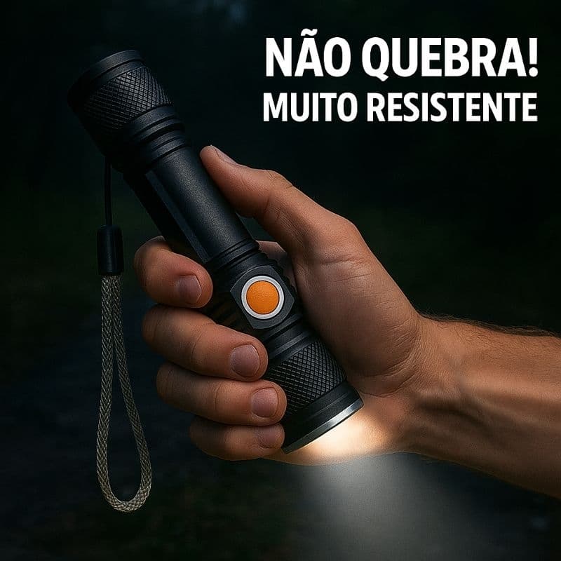 Lanterna Tática LED Mini Recarregável USB Zoom  Potente Compacta para Emergência Longo Alcance