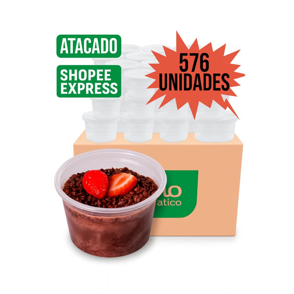 Pote para Bolo Redondo 250ml Potinho 576 Un Atacado  Freezer e Microondas Descartavel com Tampa