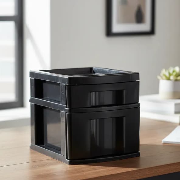 Gaveteiro Plástico Multiuso Organizador Preto 2 Gavetas – Agraplast 753
