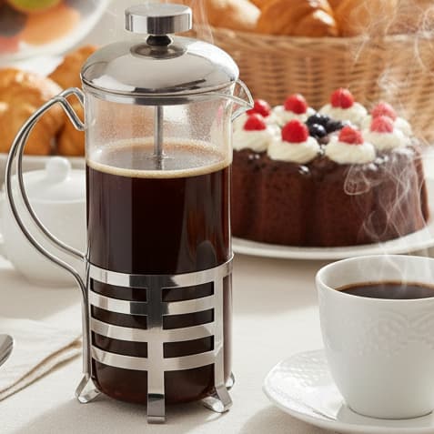 Cafeteira Prensa Francesa 350ml Vidro Inox French Press Manual Para Café e Chá