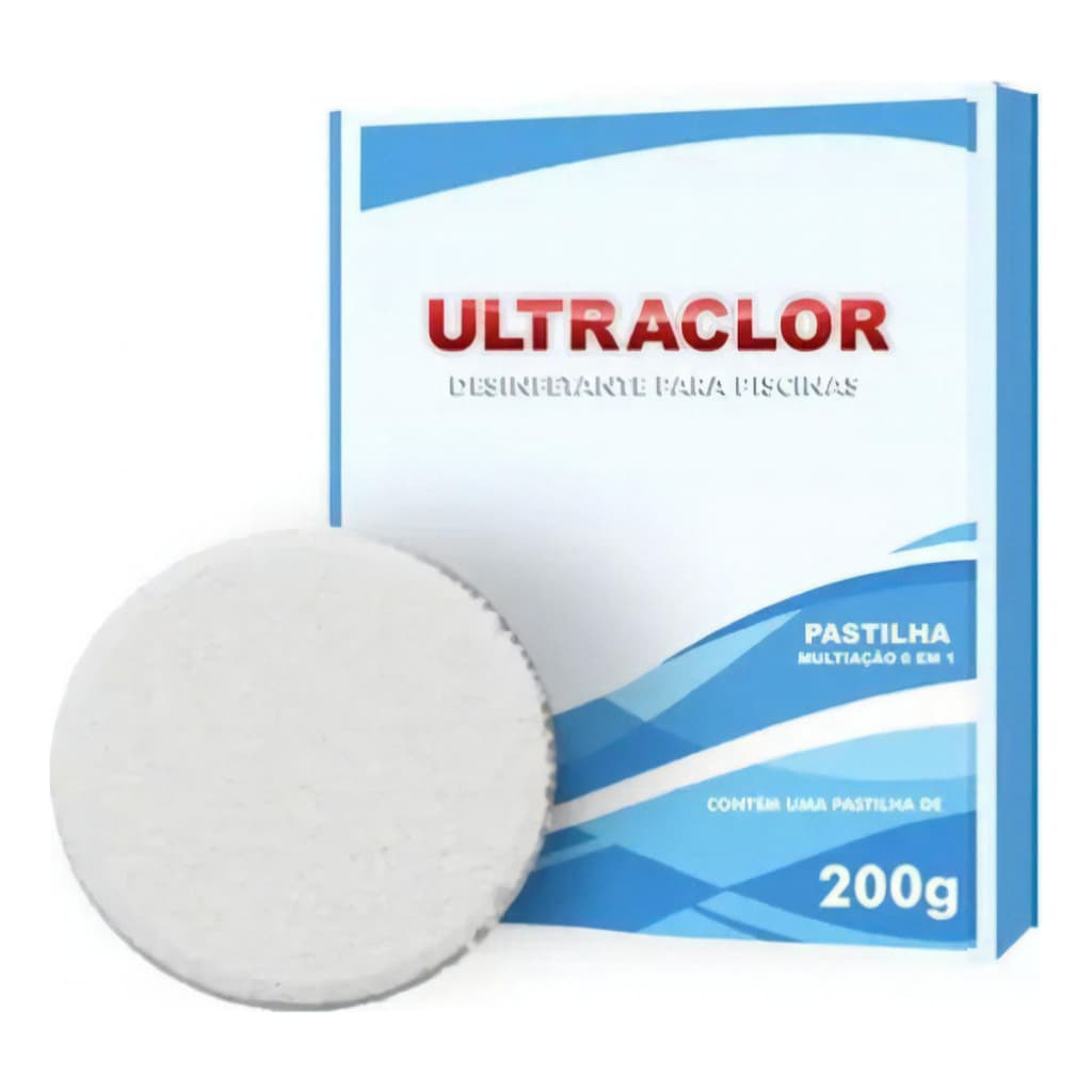 Pastilha/Tablete/Pedra Tricolo 90% De Cloro Estabilizado 200gr Clarificante Para Piscina Manutenção Limpeza Completa Top