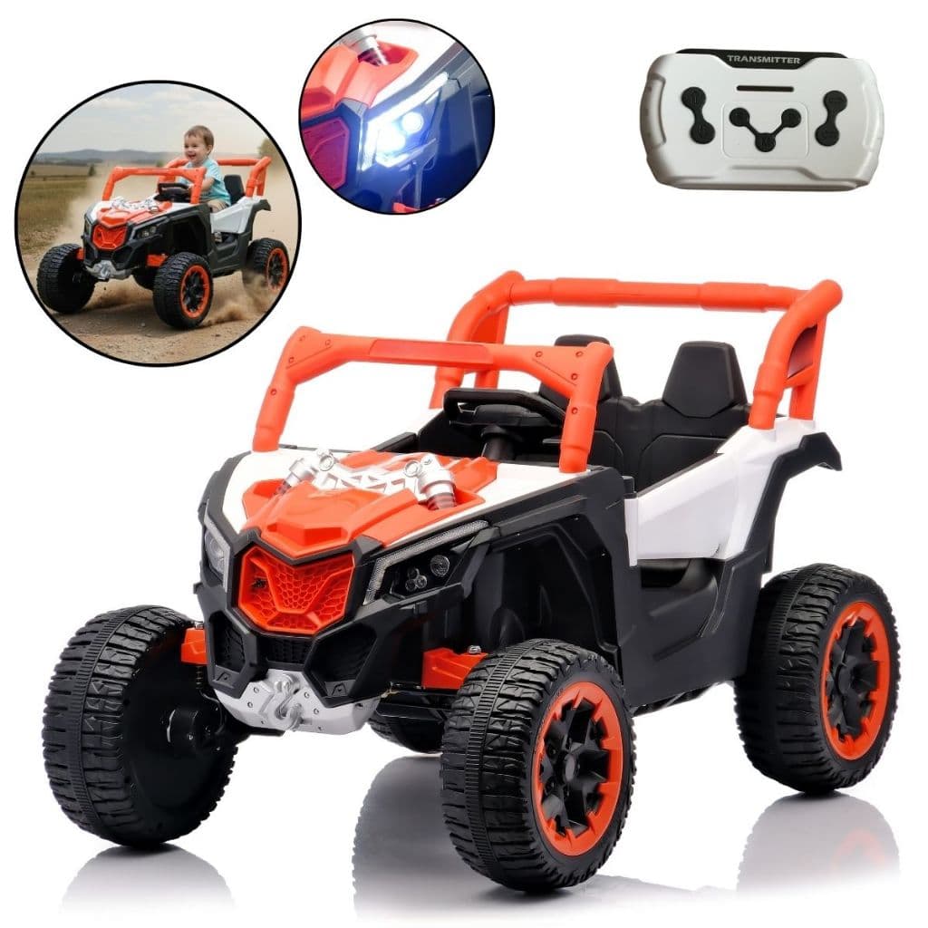 Mini Quadriciclo Elétrico Infantil 12V Laranja com Luzes Música e Passeio Seguro para Crianças que Buscam Diversão Turbo