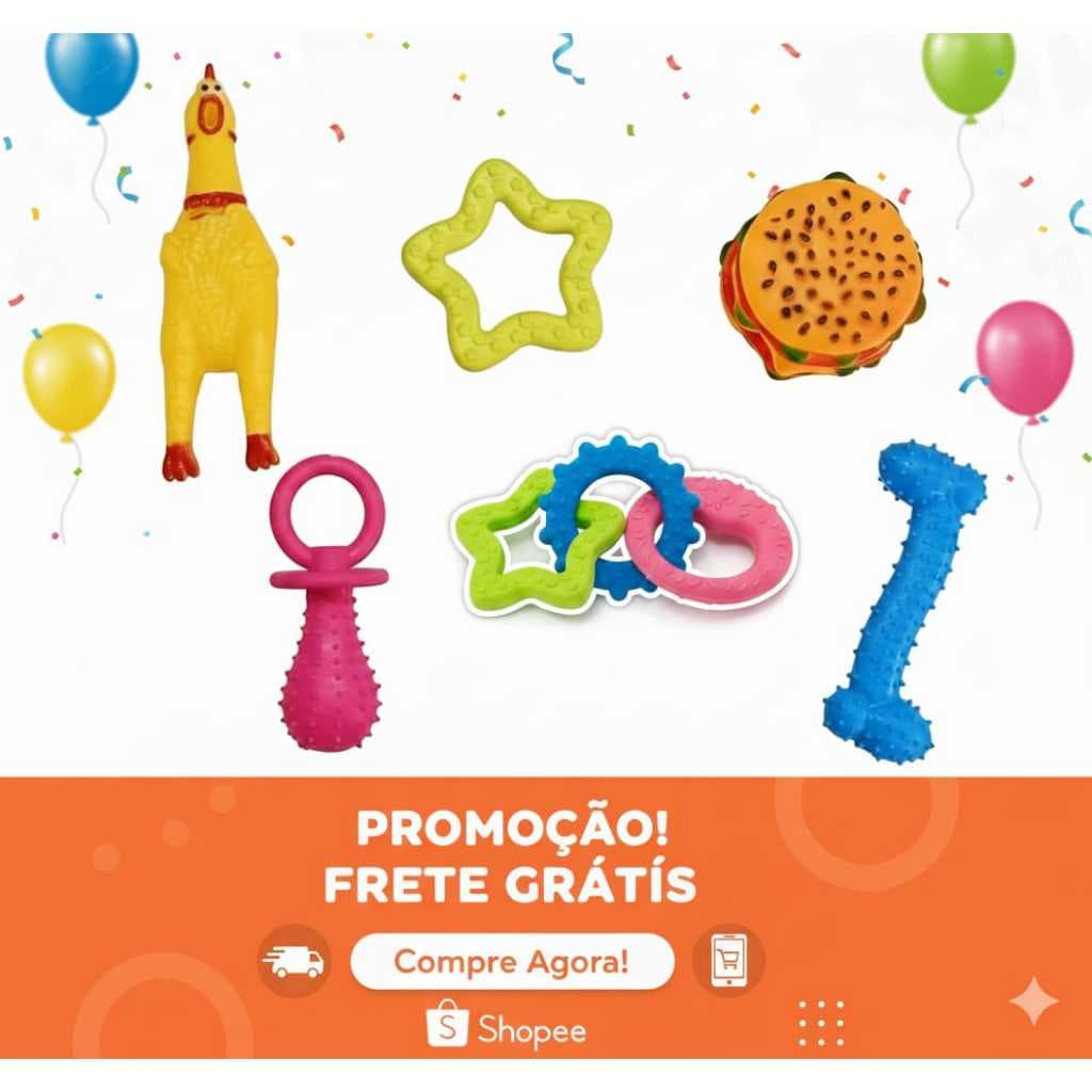 Kit  Mordedor Pet Maçiço e de vinil Anti Estresse ideal para o seu pet