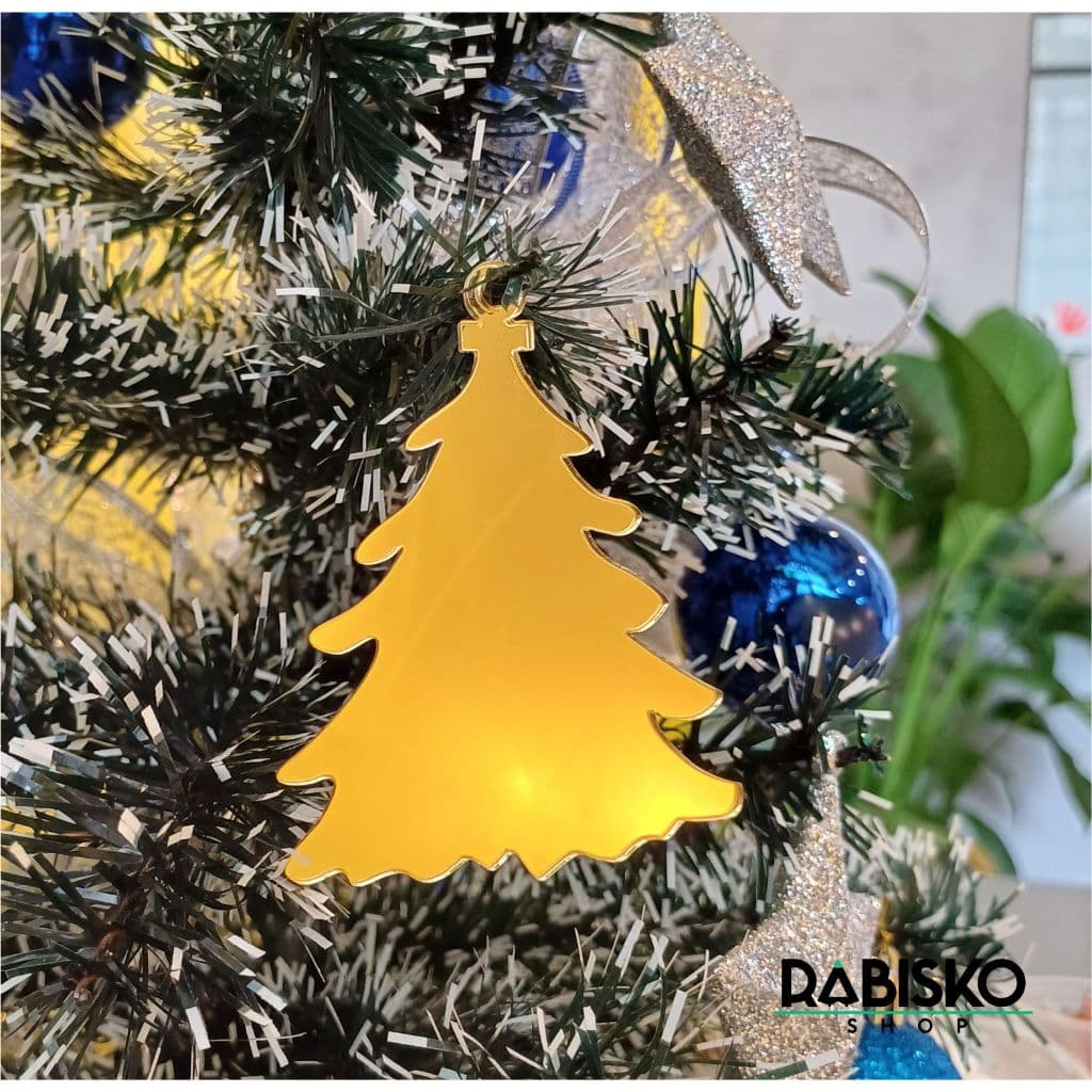 Kit 8 uni - Enfeite de Natal Acrílico 2mm Estrela com cordão para Decoração