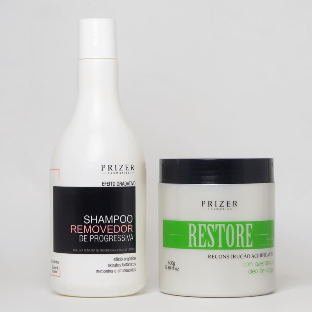 Transição Capilar Shampoo Removedor Progressiva + Máscara Reconstrução Restore 500gr