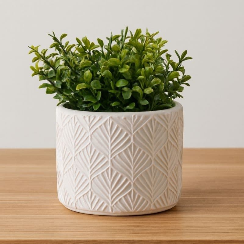Vaso Decorativo com Planta Artificial – Enfeite Moderno para Sala, Quarto, Escritório, Mesa e Estante