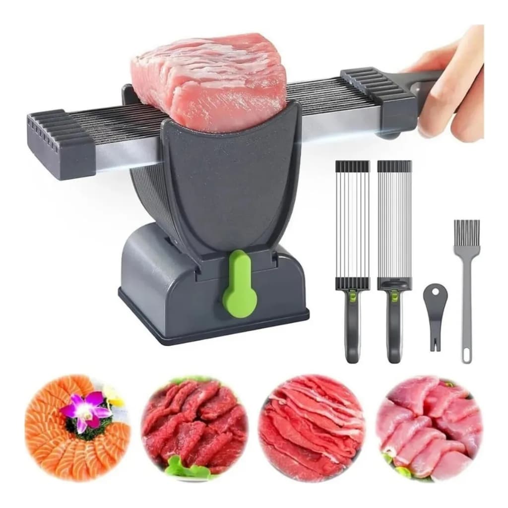 Fatiador Multifuncional Cortador Manual Carnes Sashimi Peixe Cinza