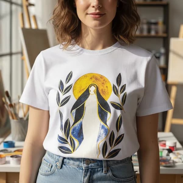 T-SHIRTS BÁSICA FEMININA 100% ALGODÃO PREMIUM ESTAMPADAS GOLA REDONDA MANGA CURTA.