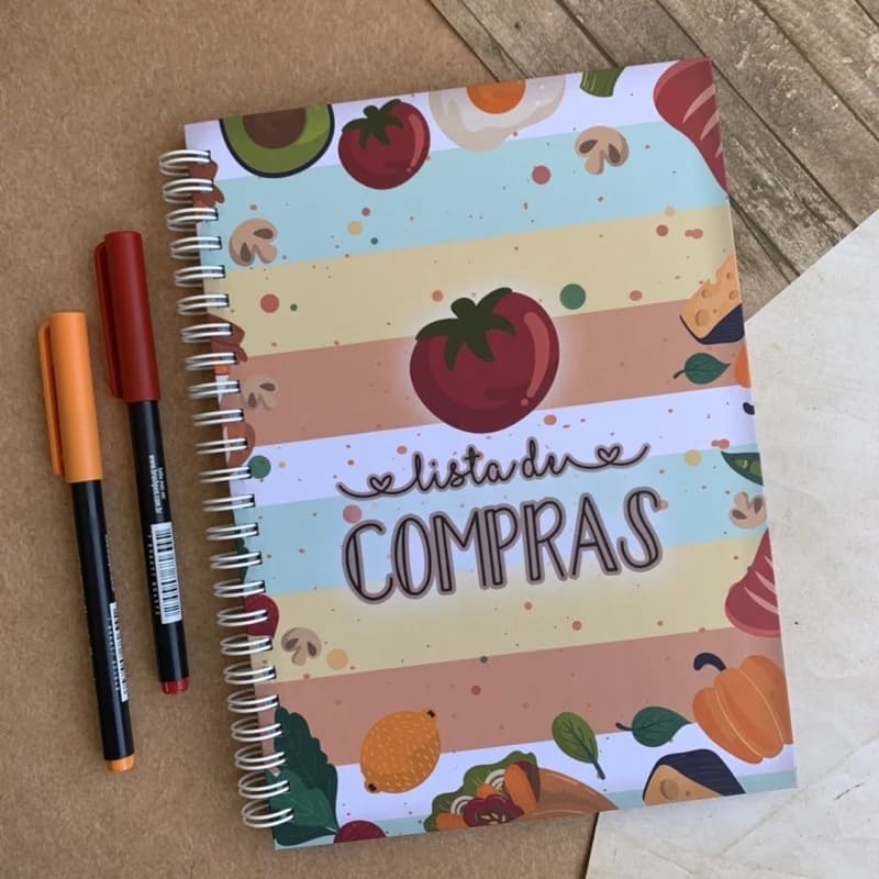 Caderno para fazer feira - Lista de Compras - capa dura - tamanho A5 ou A6