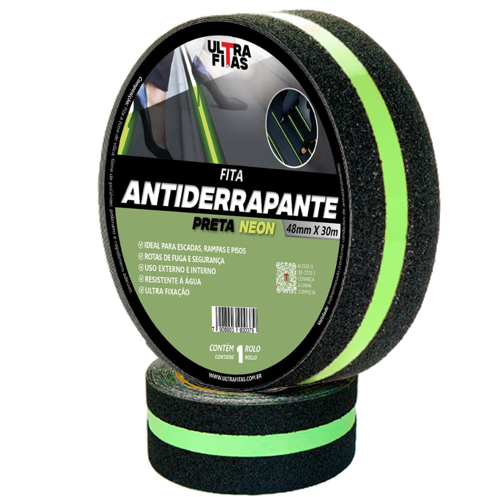 Fita Antiderrapante 50 mm X 30 Metros - Faixa Fotoluminescente