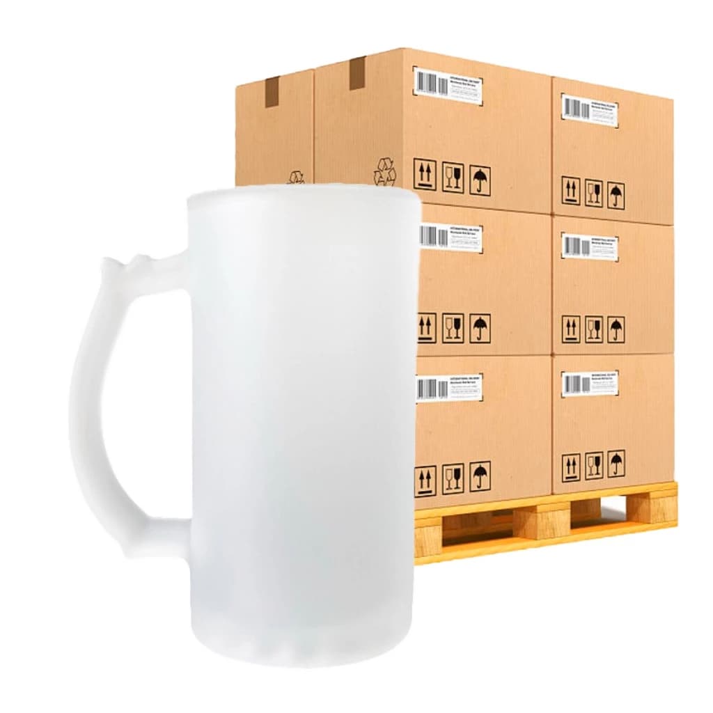 6x Canecas de Chopp 460 ml – Vidro Jateado Fosco para Sublimação Personalização