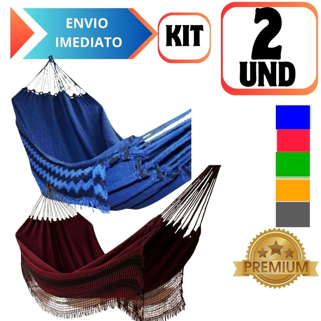 Kit 2 Rede Descanso Casal e Solteiro Resistente Grande Algodão Artesanal Premium