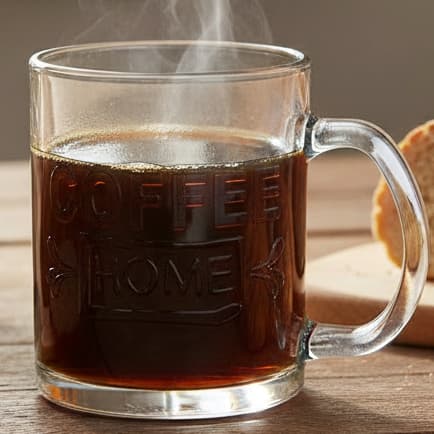 Caneca de Vidro Café Chá Leite Suco Transparente Coffee Home 350ml Mai Home