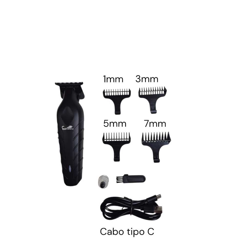 Máquina de Cortar Cabelo e Aparar Pelos Profissional Recarregável - Eletromex EL-5101