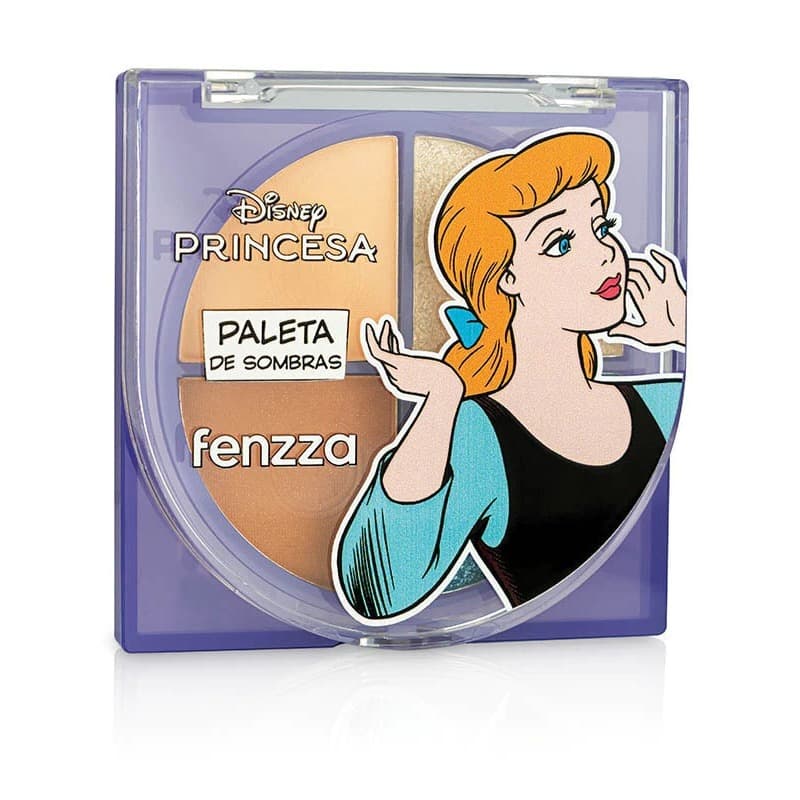 Paleta de Sombras 2 Cores Matte e  2 Cores Cintilante Princesas Disney - Fenzza LANÇAMENTO