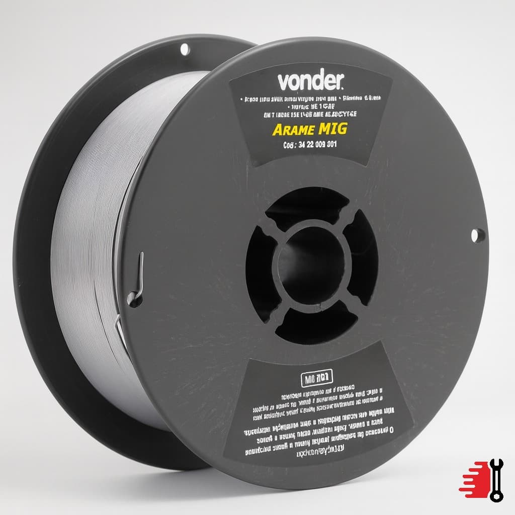 Arame De Solda MIG/MAG Revestido Sem Gás 0,8mm 1Kg Vonder Rolo Soldagem Profissional