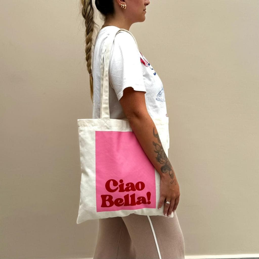 Ecobag Sacola em Sarja Algodão Cru - Ciao Bella