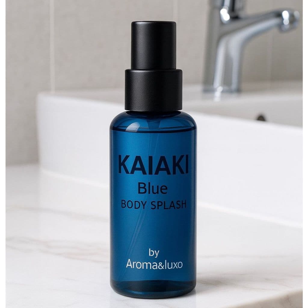 Body Splash KAIAKI Blue 100ml – Aroma Fresco Masculino, Alta Fixação, Perfume Corporal by Aroma&Luxo