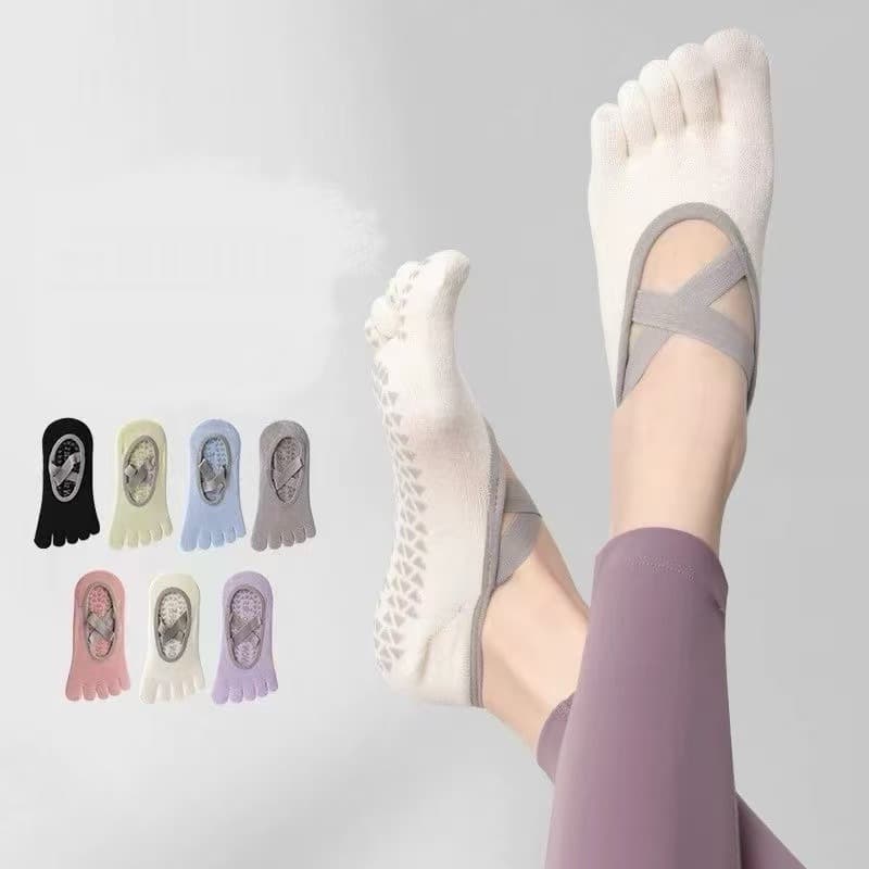 Meias de Yoga com 5 Dedos Antiderrapantes Profissionais Leves Especial para Pilates e Fitness