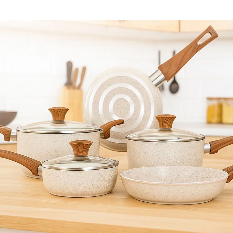 Jogo de Panelas Ceramica Antiaderente Vanilla MTA  5 Peças