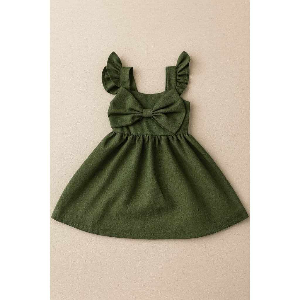 Vestido Romper de Bebê Menina Linho Roupa de Bebê Elegante Atemporal 6 meses a 4 anos