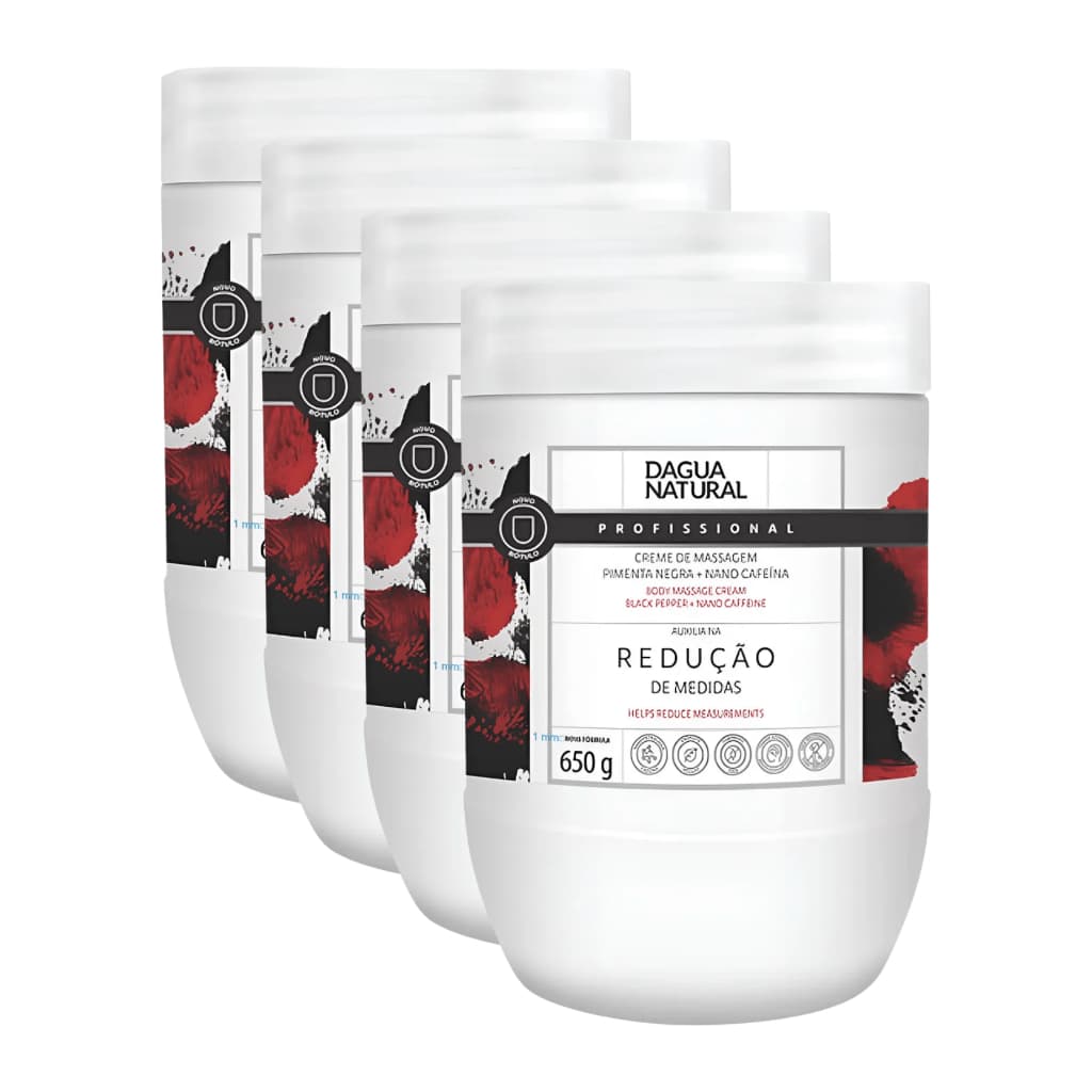 Dagua Natural Creme Massagem Pimenta Negra Redutor Medidas 650g Kit Com 4