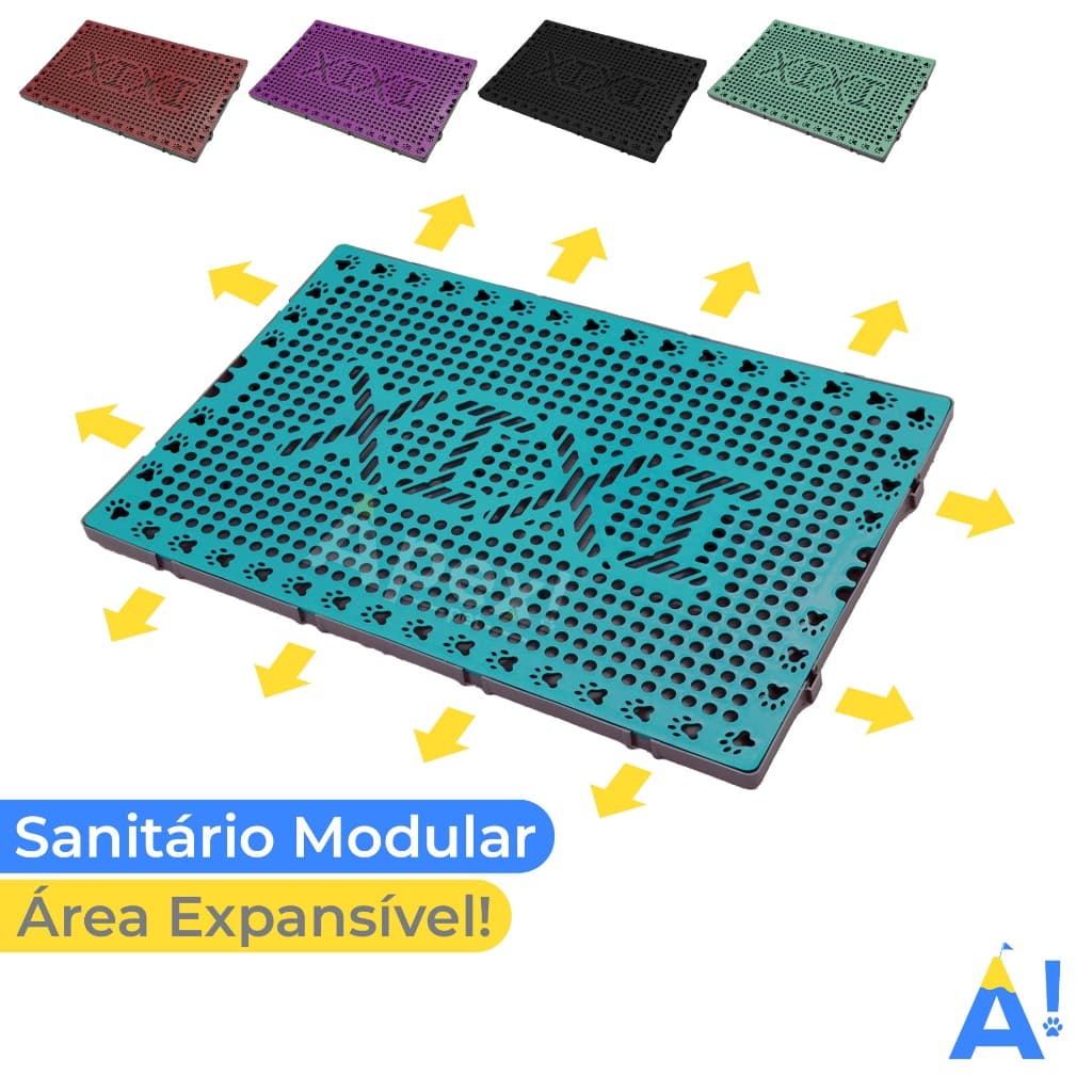 Sanitário canino Pet Modular Xixi Tapete Higiênico Cachorro Grade Expansível Encaixe Grande