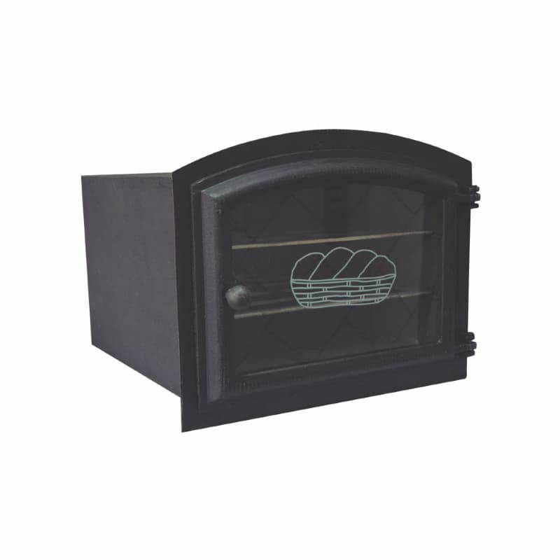 Forno P/fogão A Lenha Frente A. Fundido C/vidro Arqueado G Direita