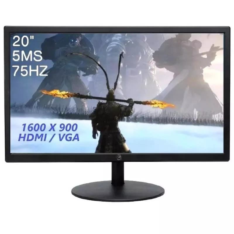 Monitor LED 20″ Wide HDMI VGA1600×900 75MHZ FIXAÇÃO EM PAREDE GAMER jogos DVR SEGURANÇA