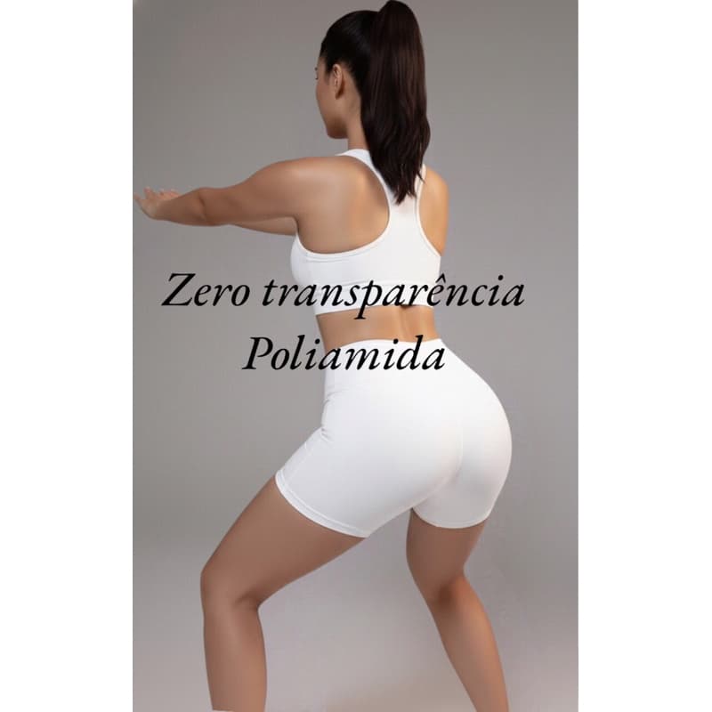 Short meia coxa Poliamida macio bermudinha suplex fitness confortável zero transparência