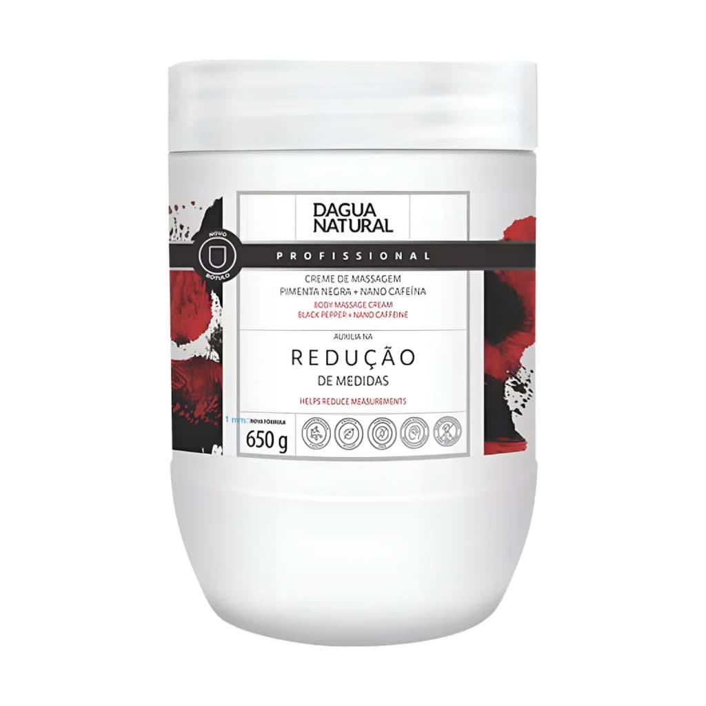 Creme Massagem Redutor Medidas Pimenta Negra D'Agua Natural 650g
