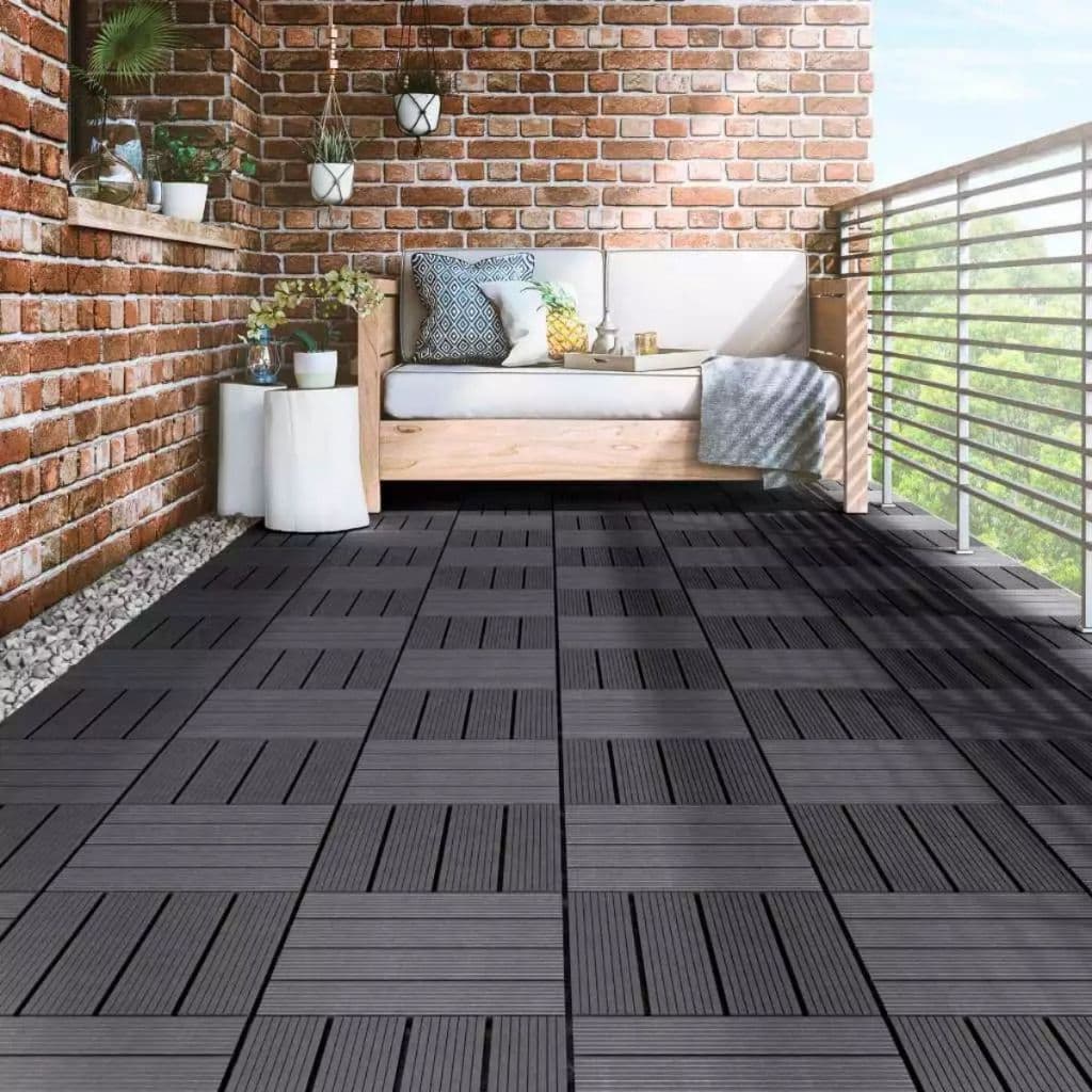 Deck Modular Plástico Listrado 30x30cm Ideal para Varandas Churrasqueiras e Piscinas Jardim Canil