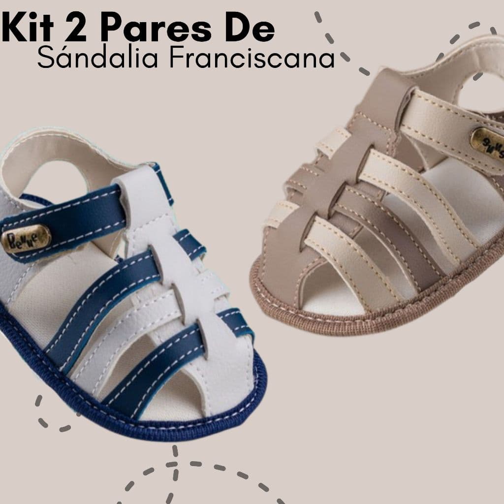 Kit 2 Pares De Sandália Franciscana Menino Infantil Bebe Masculino Promoção Compre Já