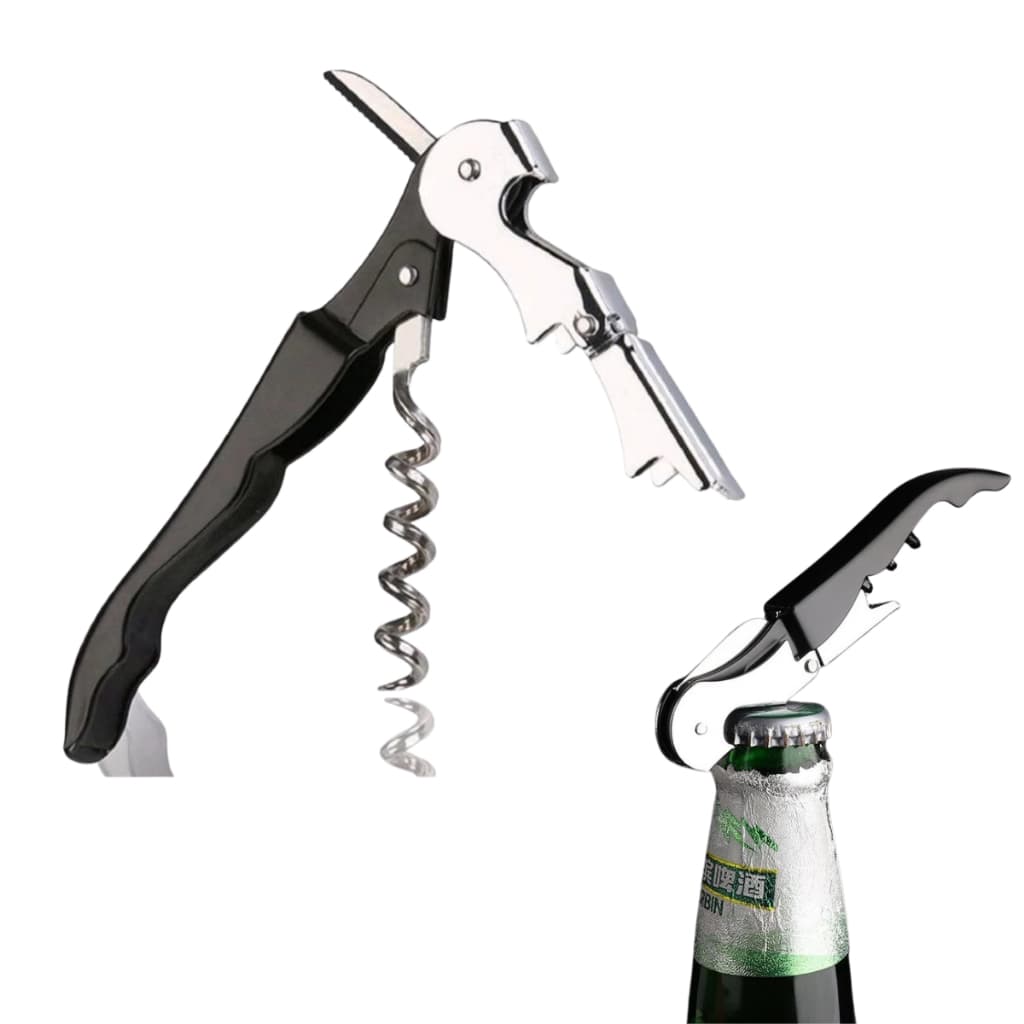 Abridor De Garrafas Saca Rolhas 3 em 1 Aço Inox